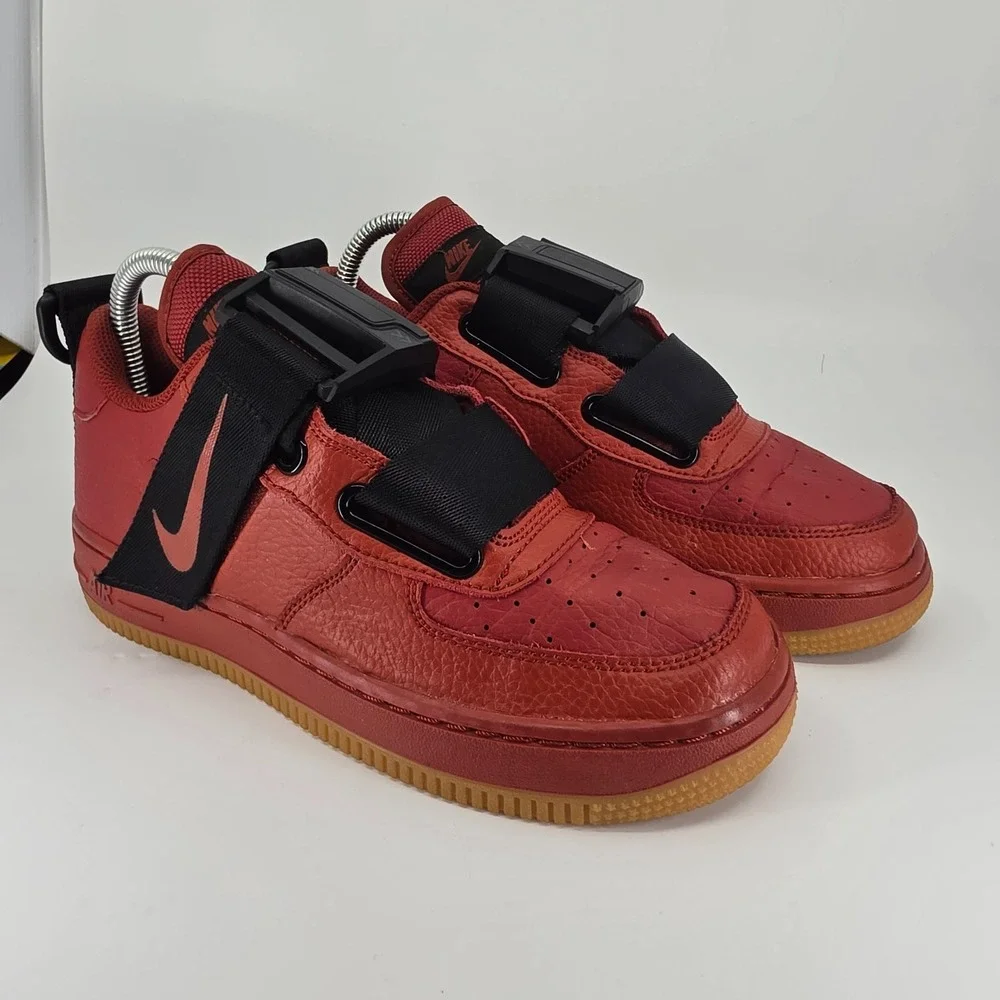 Nike Air Force 1 Kids Shoe 5Y Dune Red-Black Air Force 1 Utility [AJ6601-600]